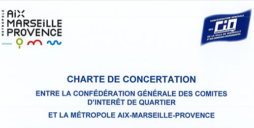 Signature de la charte de concertation entre la Métropole Aix-Marseille-Provence et la Confédération des CIQ