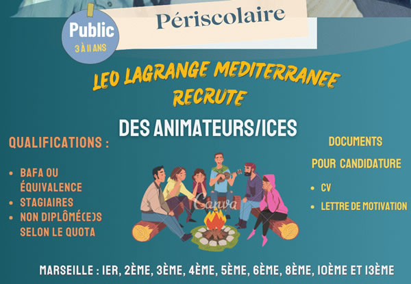 Léo LAGRANGE recrute des animateurs/animatrices